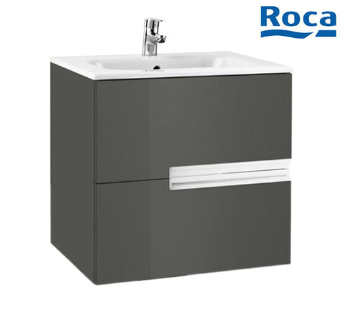 Roca Victoria-N Base Unit With 2 Drawers And Basin 60cm - Dark Gray - A855834153