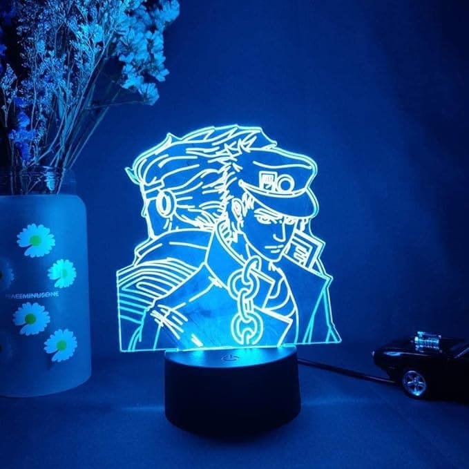 JoJo's Bizarre Adventure Acrilic Tabe Lamp 7 Colors Change With Remote Control - Charged by USB Or Batteries - B09PKFB52C