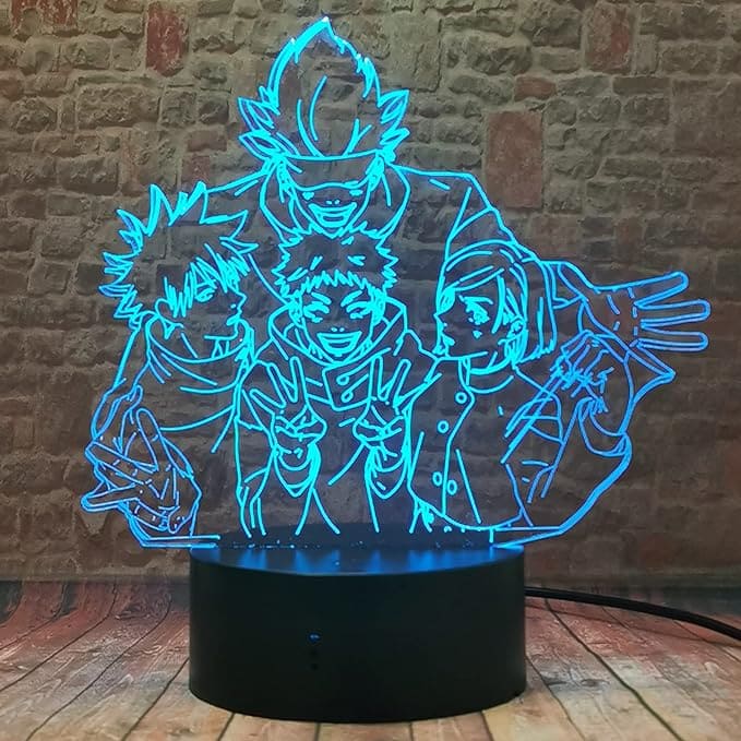 مصباح مكتب اكريليك لانمي جيجتسو كايزن 16 لون مختلف مع ريموت تحكم عن بعد و وصلة USB - B09K5J2ZWS