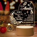 Heart Shaped Acrilic Desk Lamp For Aunt With Plastic Base & Switch Control - Charged By USB - B0BQD9W7RJ