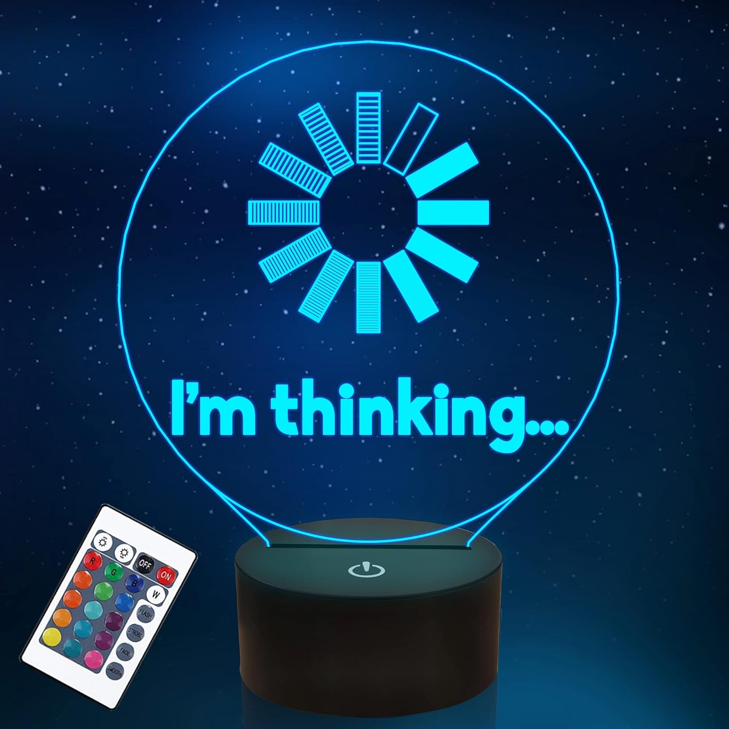 مصباح مكتب اكريليك علي شكل "Iam Thinking " بقاعدة بلاستيكيه 16 لون متغير يعمل بالUSB او البطاريات و يشمل ريموت تحكم عن بعد - B08X77W6VW