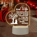 Heart Shaped Acrilic Desk Lamp For Wife With Plastic Base & Switch Control - Charged By USB - B0BKZRMRB6