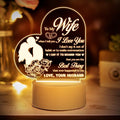 Heart Shaped Acrilic Desk Lamp For Wife With Plastic Base & Switch Control - Charged By USB - B0BBG9F4XF