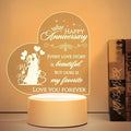 Heart Shaped Acrilic Desk Lamp For Anniversary With Plastic Base & Switch Control - Charged By USB - B0C3QF2165
