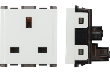 Curve English Socket with Shutter - White - 13A - SAS - CRV-60-208