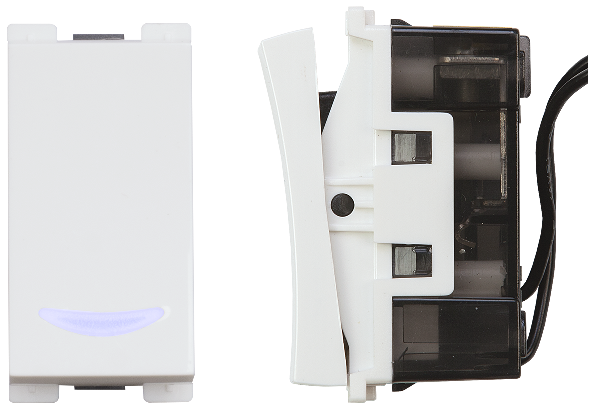 Curve Two Way Switch with Signal Bulb White - SAS - CRV-60-577