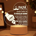 Heart Shaped Acrilic Desk Lamp Engraved With French Phrases For Fathers With Plastic Base & Switch Control - Charged By USB - B0BMTJQQLD
