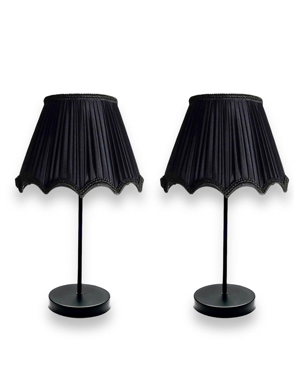2 أباجورة معدن أسود مط بشابوه أسود 50×30 سم من دوت للاضاءة - DotBTL-503013