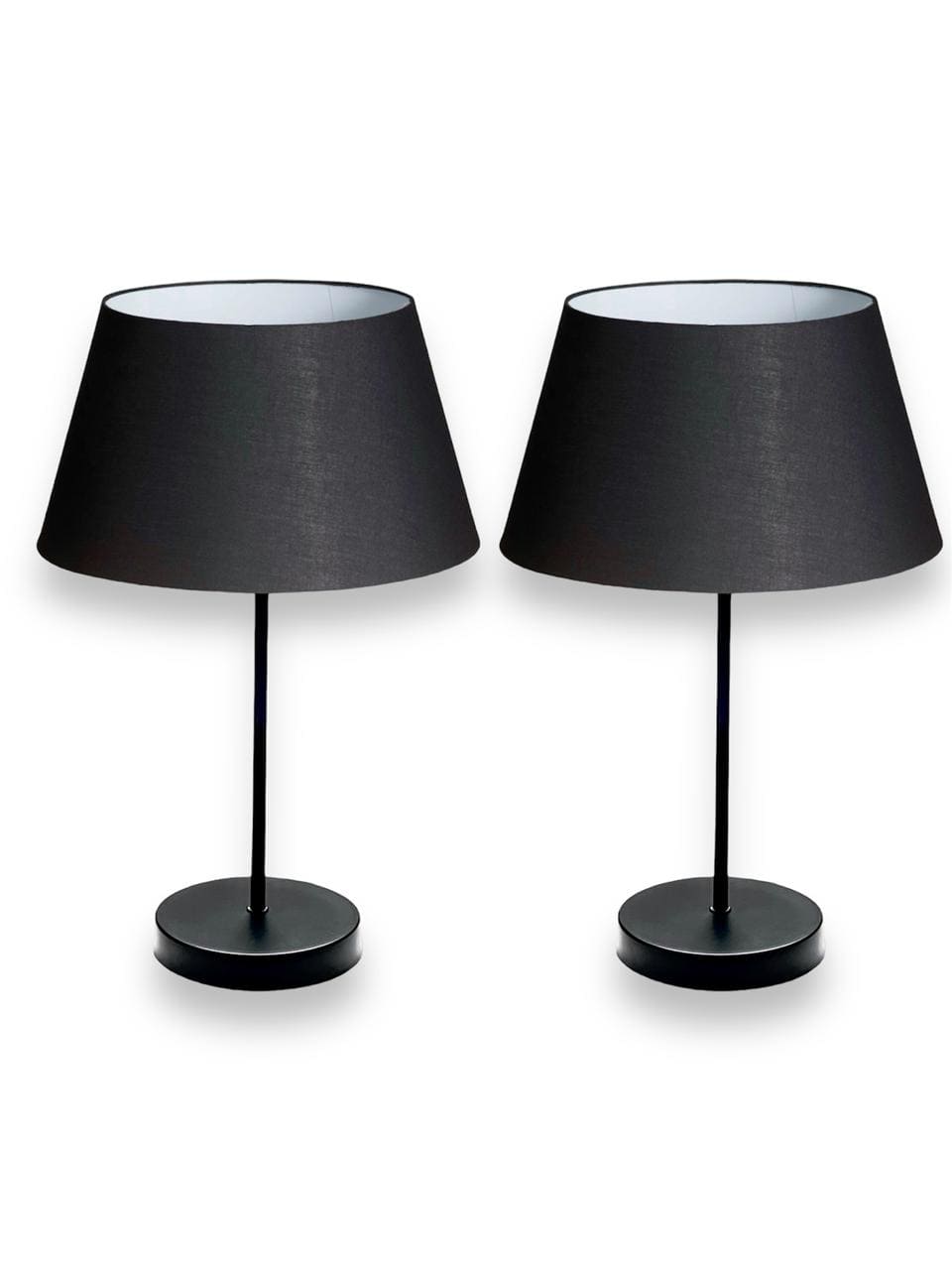 2 أباجورة معدن أسود مط بشابوه أسود 50×30 سم من دوت للاضاءة - DotBTL-503014