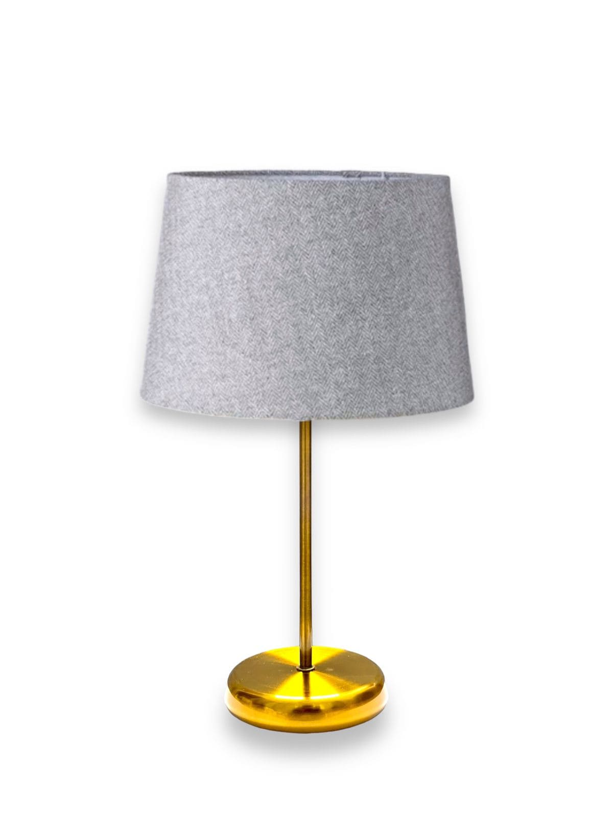 أباجورة معدن ذهبي بشابوه رمادي 50×30 سم من دوت للاضاءة - DotGTL-50306