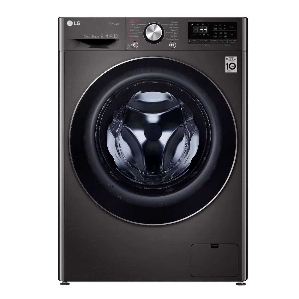 LG Vivace Washing Machine Black x Stainless Steel 9 Kg - F4R5VYG2E