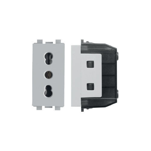 Italian Socket With Shutter And Ground - Light Grey - 16 A - SAS - FLT 75 203