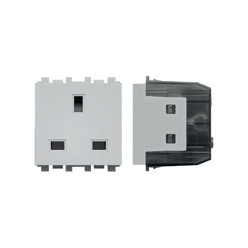 English socket With Shutter - Light Grey - 13 A - SAS - FLT 75 208