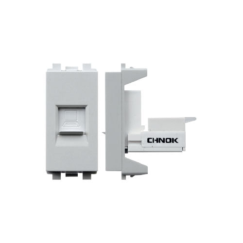 Computer socket CAT5 with shutter - Light Grey -  - SAS - FLT 75 271