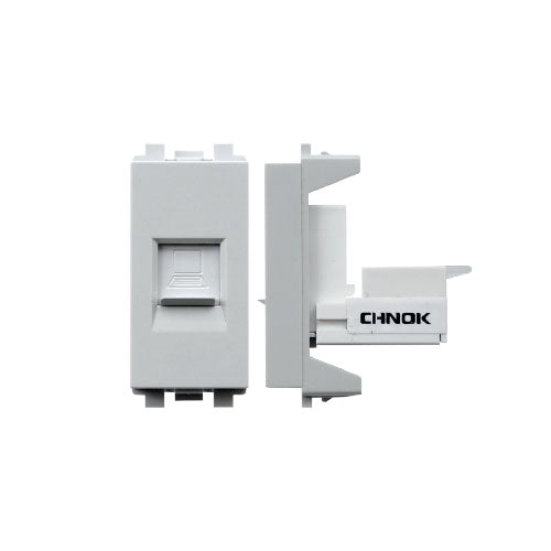 Computer socket CAT6 with shutter - Light Grey -  - SAS - FLT 75 684