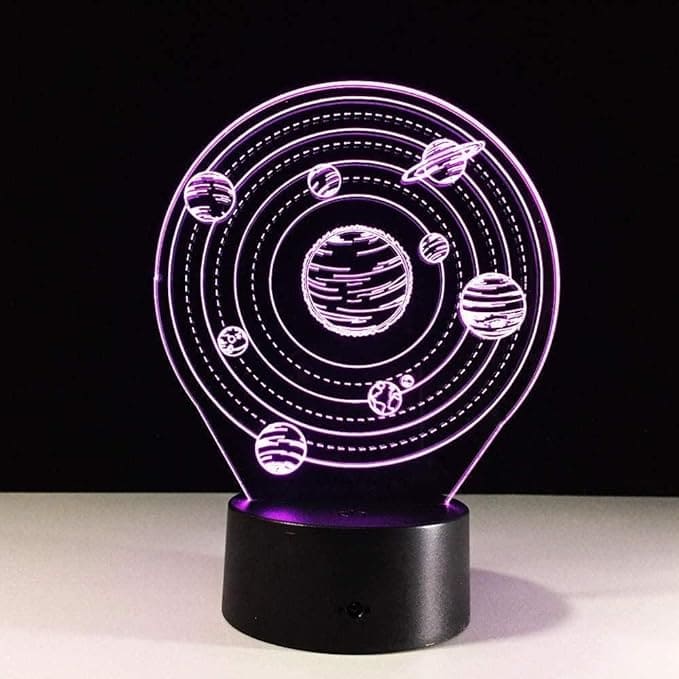 Space Acrilic Tabe Lamp 7 Colors Change With Remote Control - Charged by USB Or Batteries - B08RRQBQSH