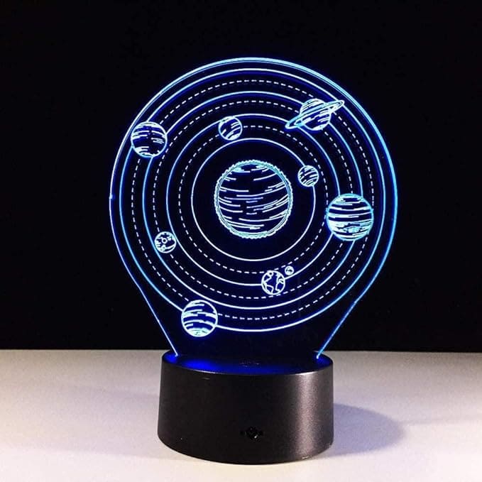 Space Acrilic Tabe Lamp 7 Colors Change With Remote Control - Charged by USB Or Batteries - B08RRQBQSH