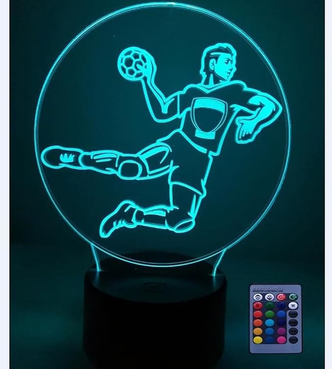 Hand Ball Acrilic Desk Lamp With Plastic Base & Remote Control & 16 Changing Colors - Charged By USB Or Batteries - B07H7SXQ2F
