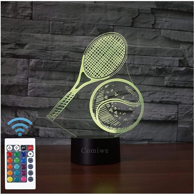 Tennis Acrilic Tabe Lamp 16 Colors Change With Remote Control - Charged by USB Or Batteries - B07K5FQHBD