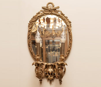 Gallerina Copper Oval Wall Lamp With Mirror - 65*34 cm - GWL03