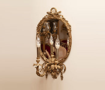 Gallerina Copper Oval Wall Lamp With Mirror - 65*34 cm - GWL09