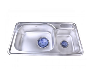 Purity Stainless Steel 2 Bowls Kitchen Sink - 87*48 cm - Golden 870