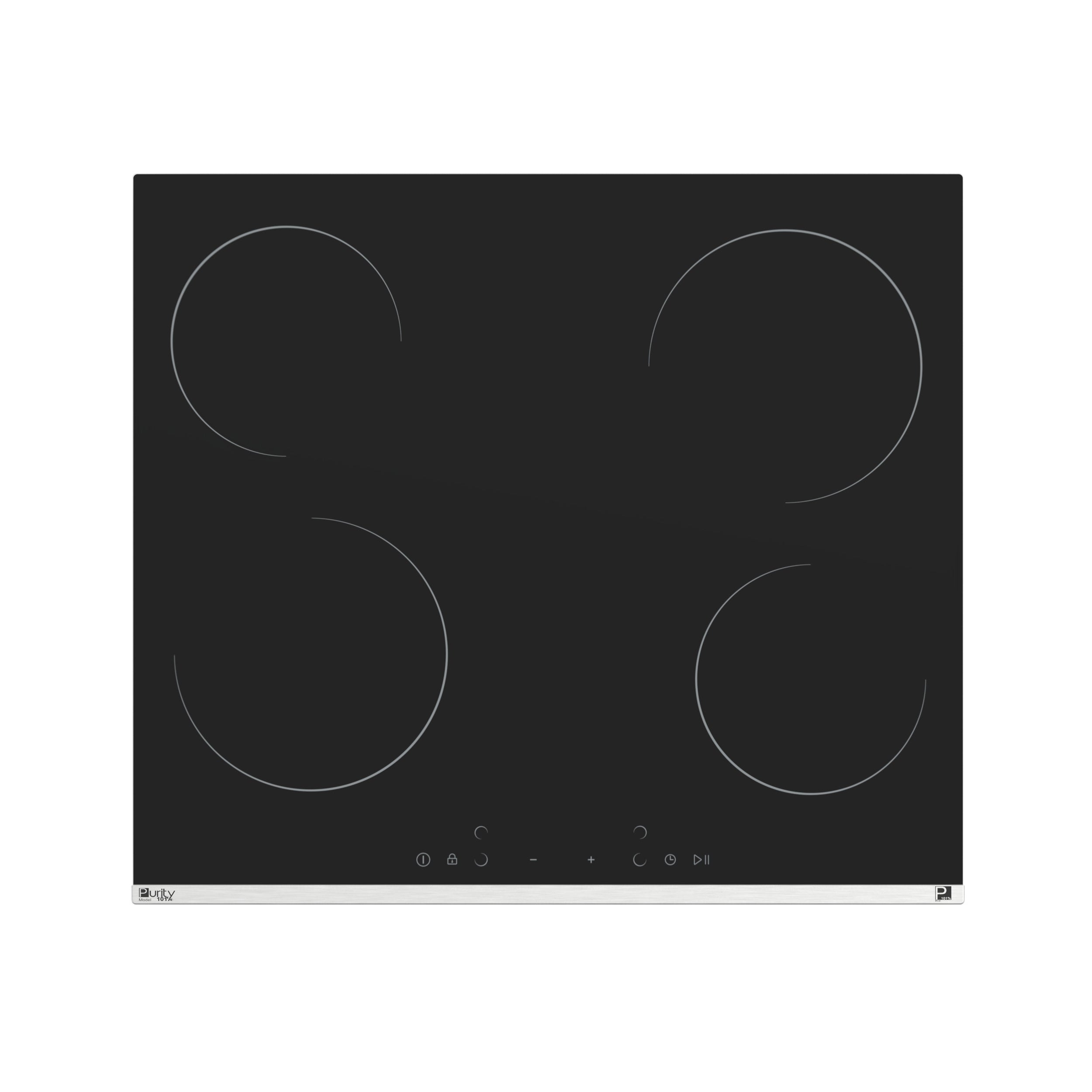 Purity Ceramic Electric Built In Hob - Black - 4 Burners - 60 cm - Purity - HPREE V6050