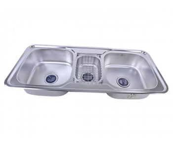Purity Stainless Steel 3 Bowls Kitchen Sink - 110*48 cm - HS110D