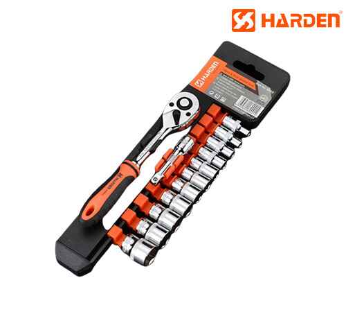 13PCS 1/4Inch Hand Tool Professional Sockets Set Between 4mm-14mm - Harden - 510013