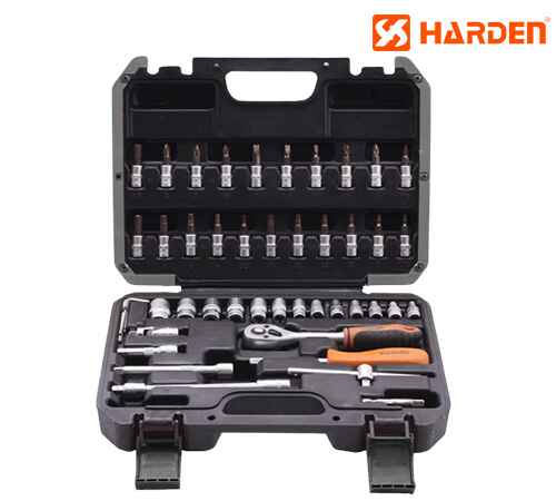 Professional Socket Set 1/4Inch 46 Pcs Between 4mm-14mm With Fiber Bag - Harden - 510346