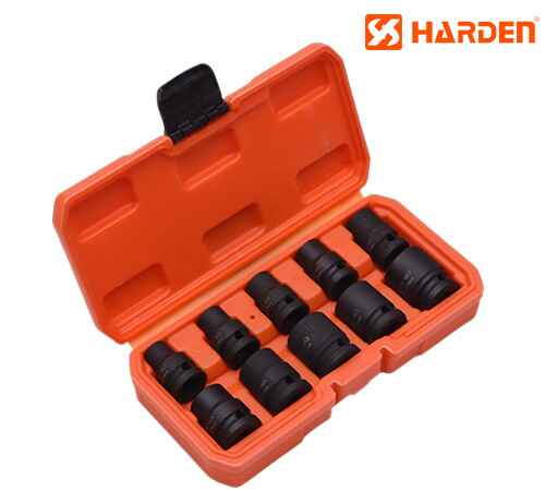 10Pcs 1/2Inch Impact Socket Set Between 10mm-24mm - Harden - 537010