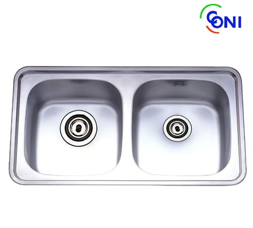Toto Coni - Inset Stainless Steel 2 Bowls Kitchen Sink 50×90 cm - ID900