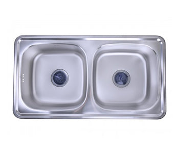 Purity Stainless Steel 2 Bowls Kitchen Sink - 87 *48 cm - ISD870