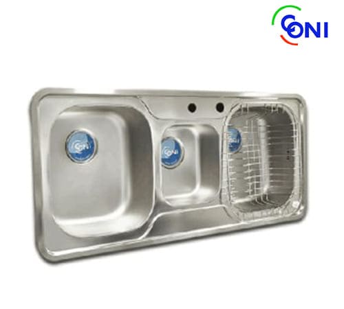 Three Eyes Coni - Inset Stainless Steel 3 Bowls Kitchen Sink 50×110 cm - IST1100