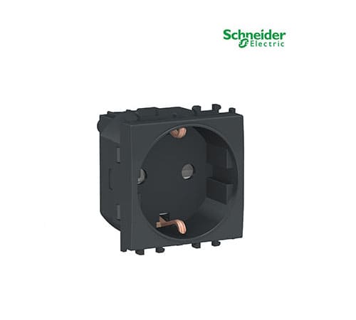 Easy Styl, Socket Outlet 16A, 2P + E with Shutters, 2 Modules, Black-LMR5210003