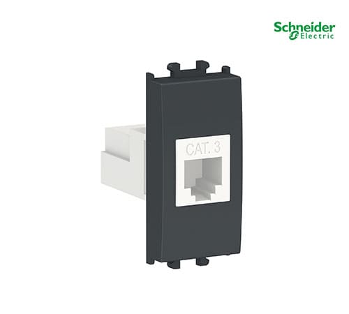 Easy Styl - 1 Module Phone Socket Cat3 - RJ11 - 4 contacts - Black-LMR6231003