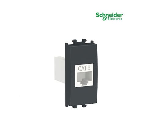Easy Styl, Data Socket RJ45 Cat 6 UTP, 1 Module - Black-LMR6233003