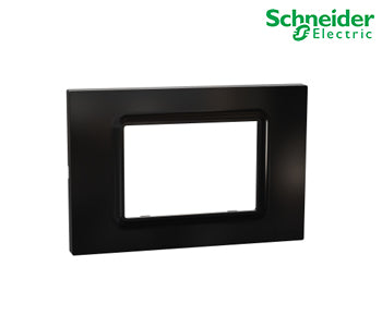 Cover Frame, Schneider Miluz E, 3 gang, Black - M3TB03_BK