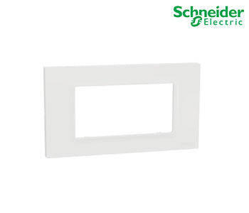 Cover frame, Schneider Miluz E, 4 gang, White - M3TB04_WE