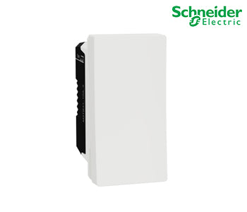 Switch, Schneider Miluz E, 2 way, 10AX, 250V, 1 Module, White - M3TB31_10A_2