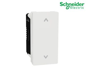 Roller Blind Switch, Schneider Miluz E, 10A, 250V, 1 Module, White - M3TB31_ROL