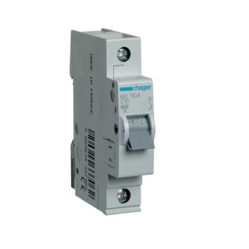 Hager Miniature Circuit Breaker 1 Pole 10 - 40 A 6 kA - MC110A-MC140A