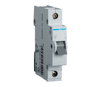 Hager Miniature Circuit Breaker 1 Pole 20A 6kA - MC120A