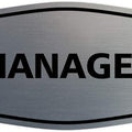 Fancy Manager Pastic Sign Brushed Silver 3 Inch Hight 6 Inch Width - Small - B07VVN5C3D