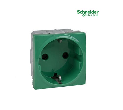 Unica - 1 S.O. - 2P+E, Shutters, DE - 2 m - Green-MGU3.037.06