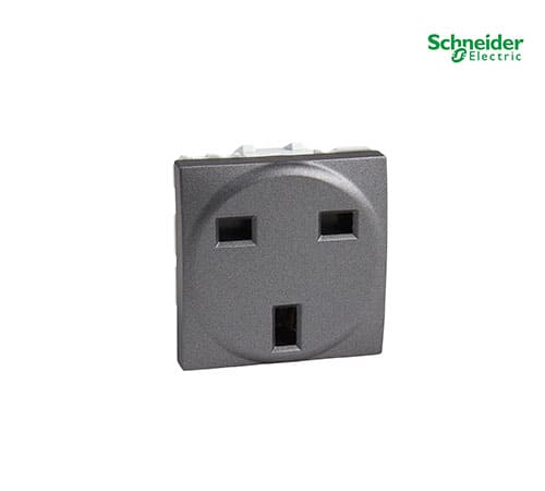 Unica Top-Class - 1 S.O. - 2P+E, Shutters, UK - 2 m - Graphite-MGU3.045.12