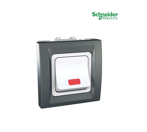 Unica Top-Class - Rocker Switch with LED - 1 way - 32 A 250 VAC - 2 m - Graphite-MGU3.232.12S