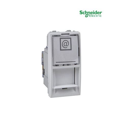 Unica - 1 RJ45 Socket (S-One) - 1 m - Cat.6, UTP - White-MGU3.414.18