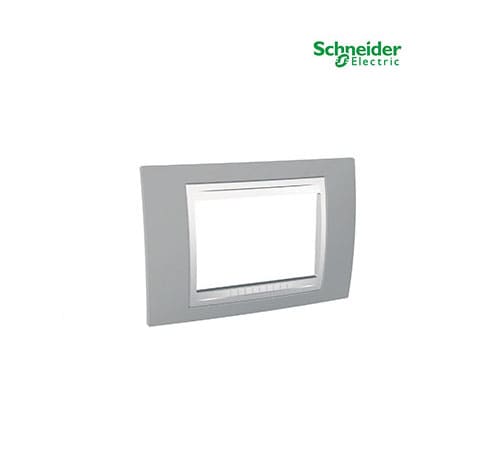 Unica Plus - Cover Plate - 3 Module - Mist Grey-White-MGU6.103.865
