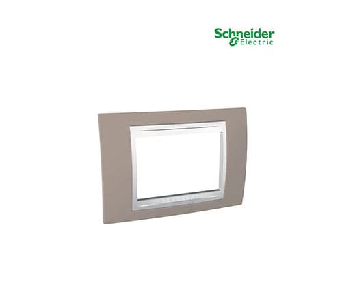 Unica Plus - Cover Plate - 3 Module - Mink-White-MGU6.103.874
